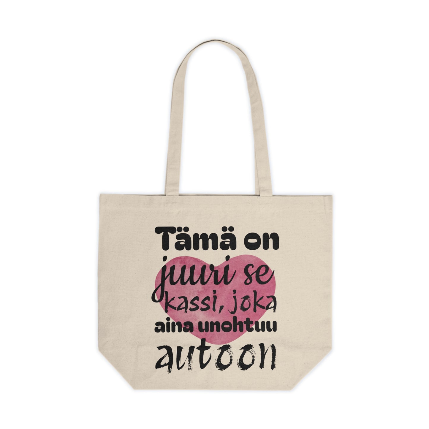 tämä on juuri se kassi joka aina unohtuu autoon - Canvas Shopping Tote