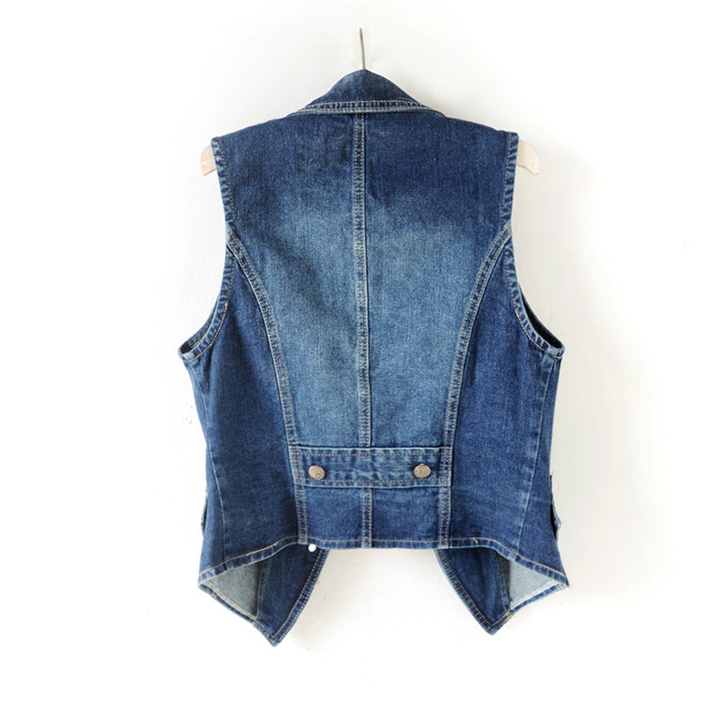 Sleeveless denim vest