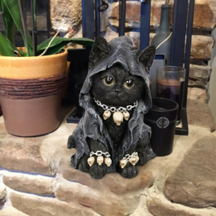 Gothic Cat Witch Death Decoration