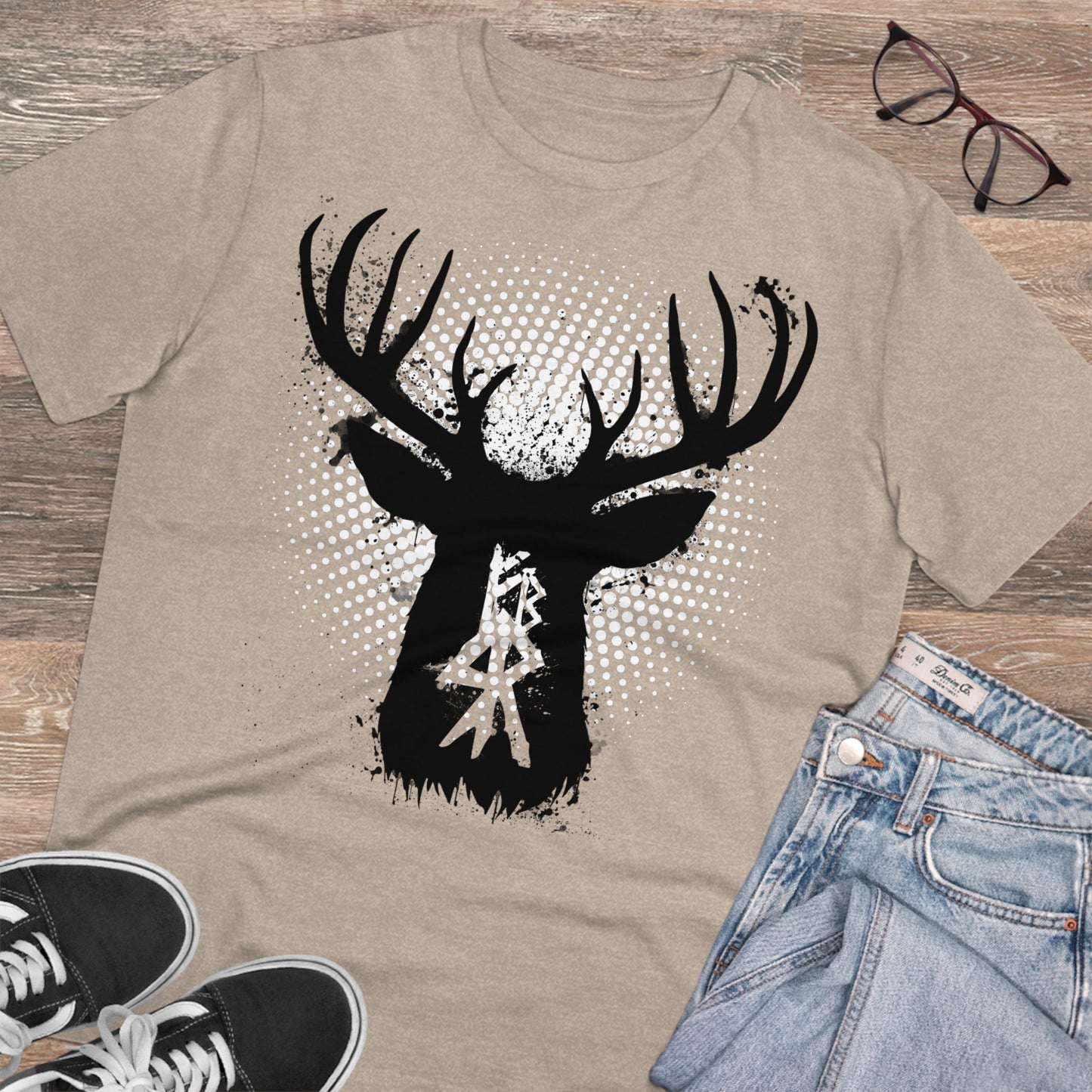 T-shirt unisex eco cotton - deer binding halter