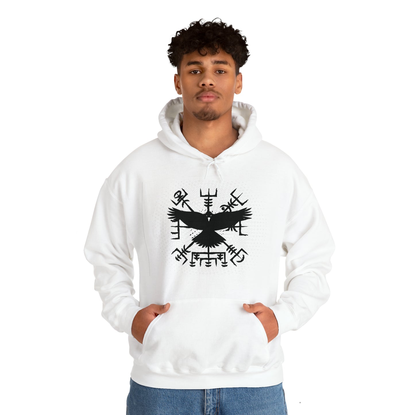 hoodie made of strong cotton - vegvisir raven