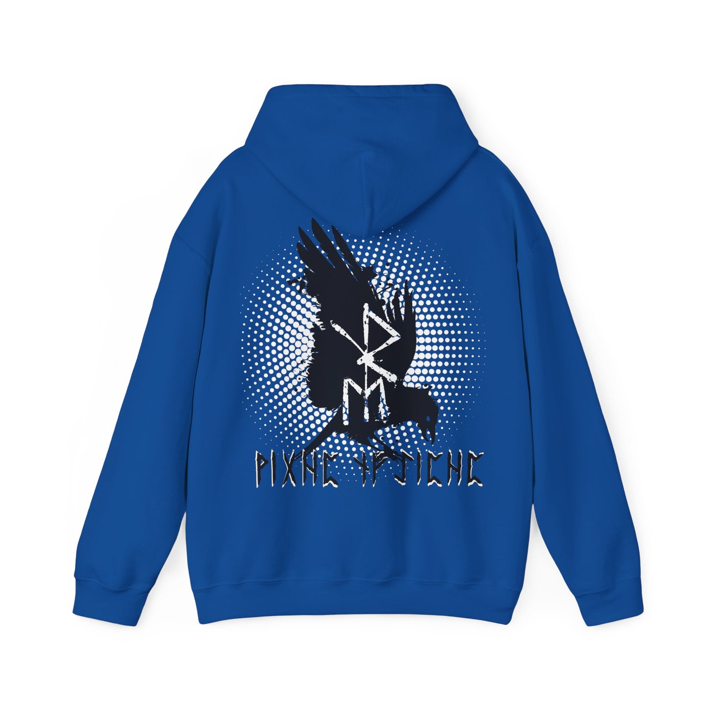 hoodie in strong cotton -- bindrune raven on the back