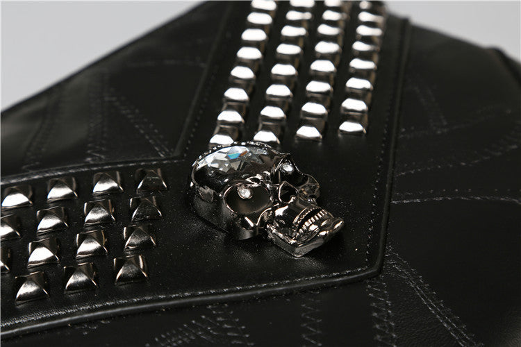 Studded ghost head soft leather hand