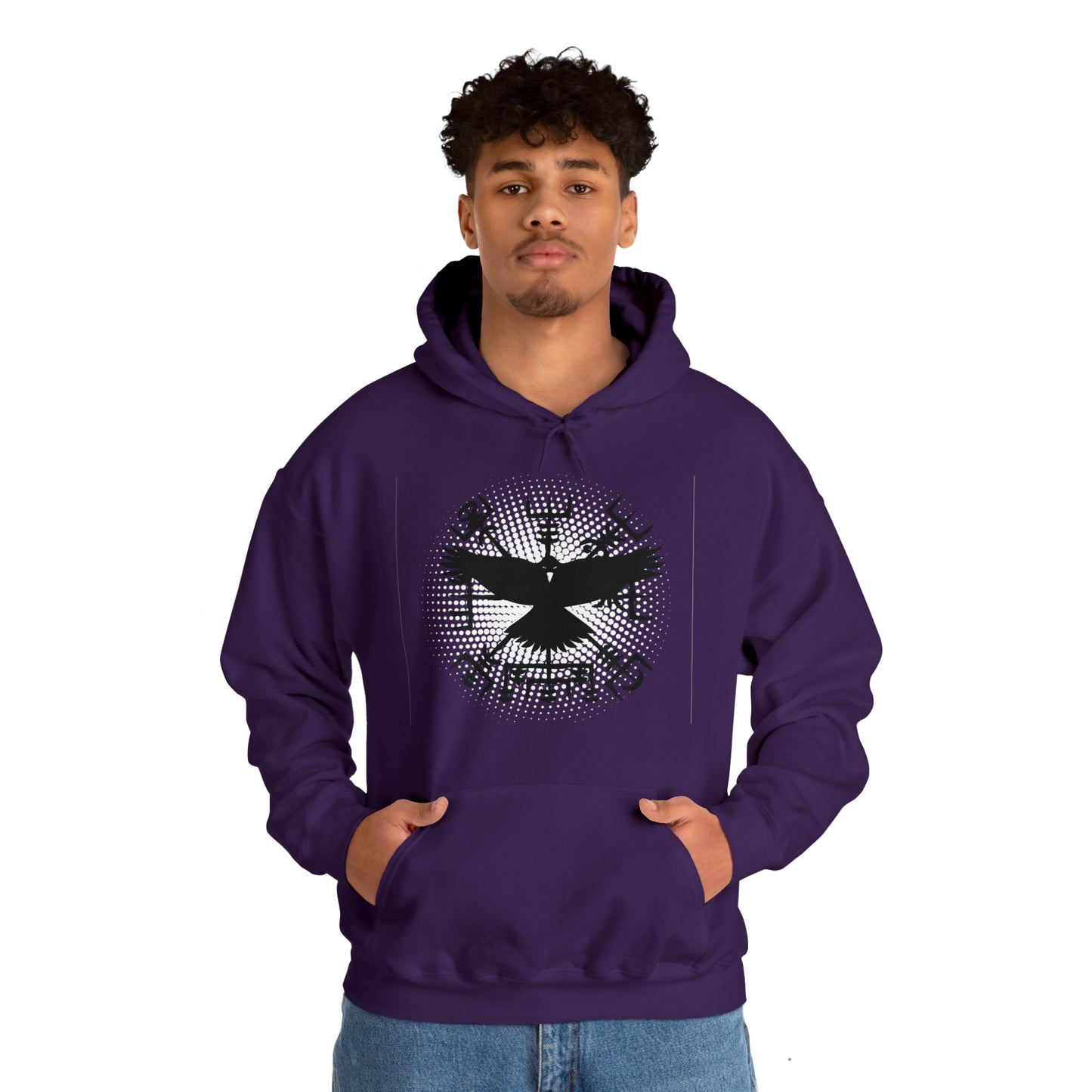 hoodie made of strong cotton - vegvisir raven