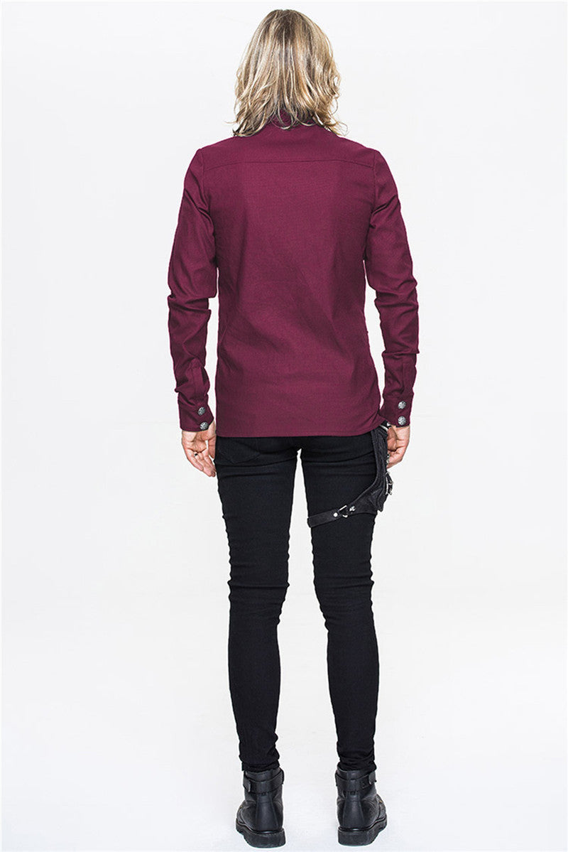 Men's Gothic Style Rivet Long Sleeve Shirt