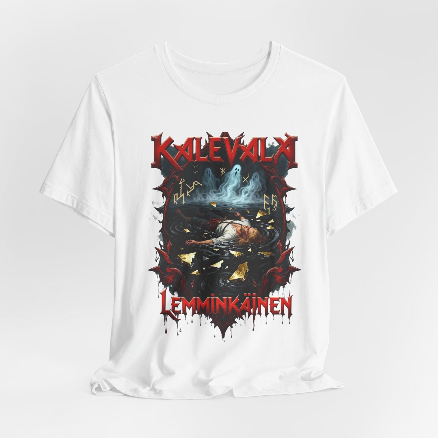 Lemminkäinen – Tuonelan musta joki Teepaita — Retro Graphic T-Shirt