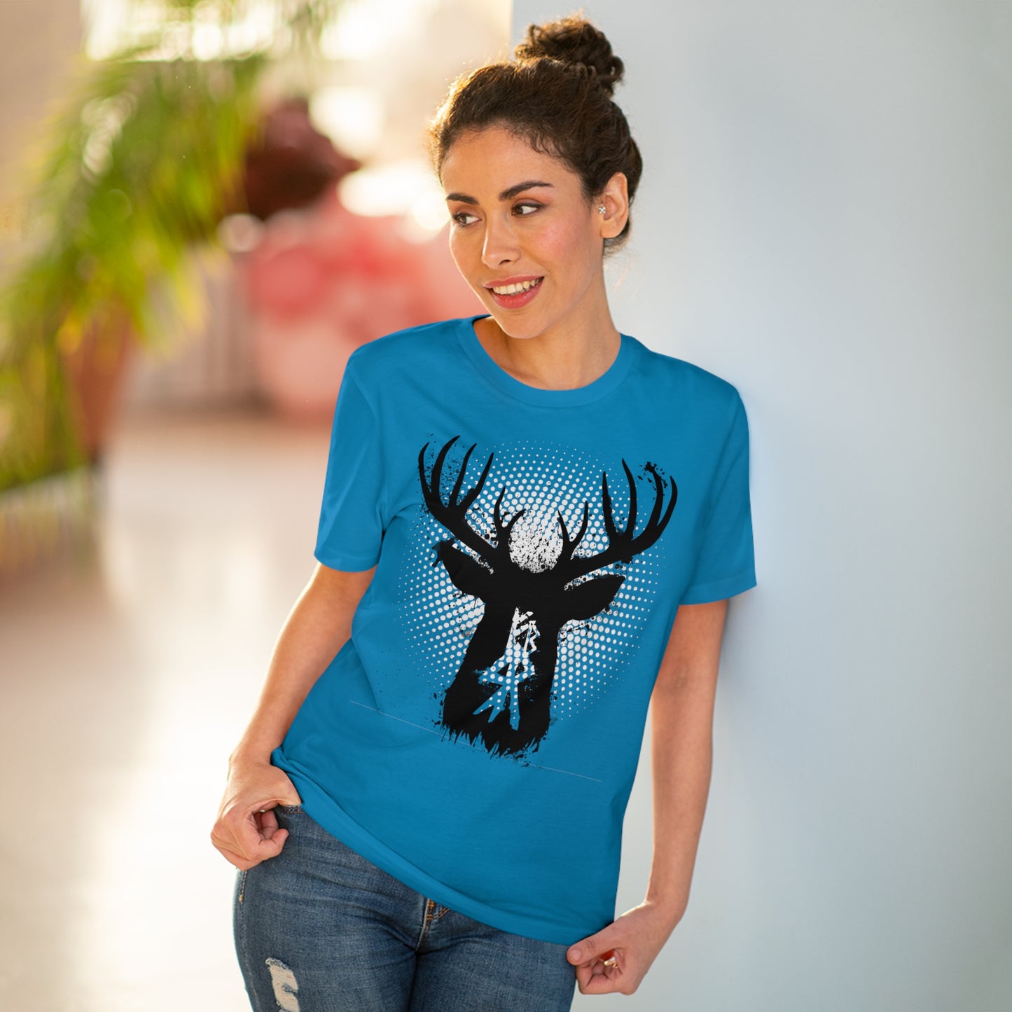 T-shirt unisex eco cotton - deer binding halter