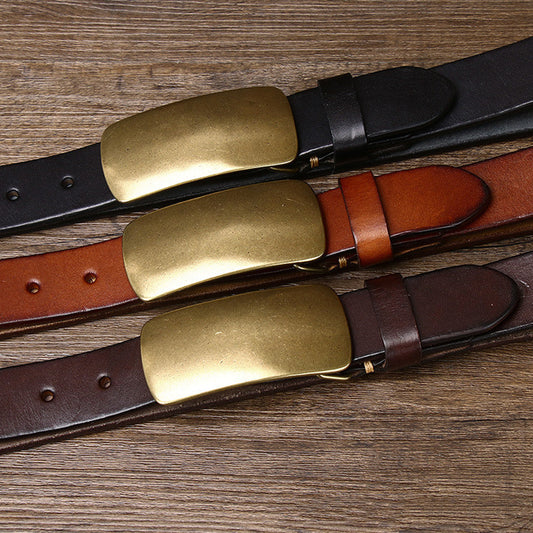 classic leather belt - 3.3 cm wide and thick