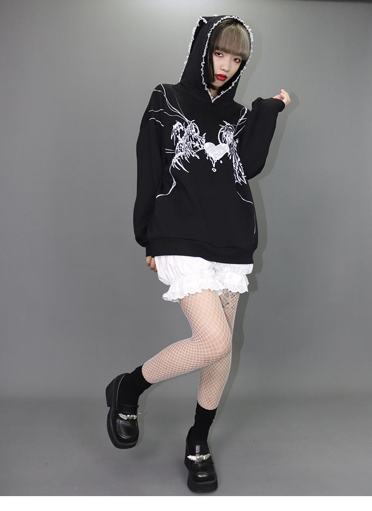 Sports And Leisure Printing Street Hooded Top Gothic Sailor Moon Sweater