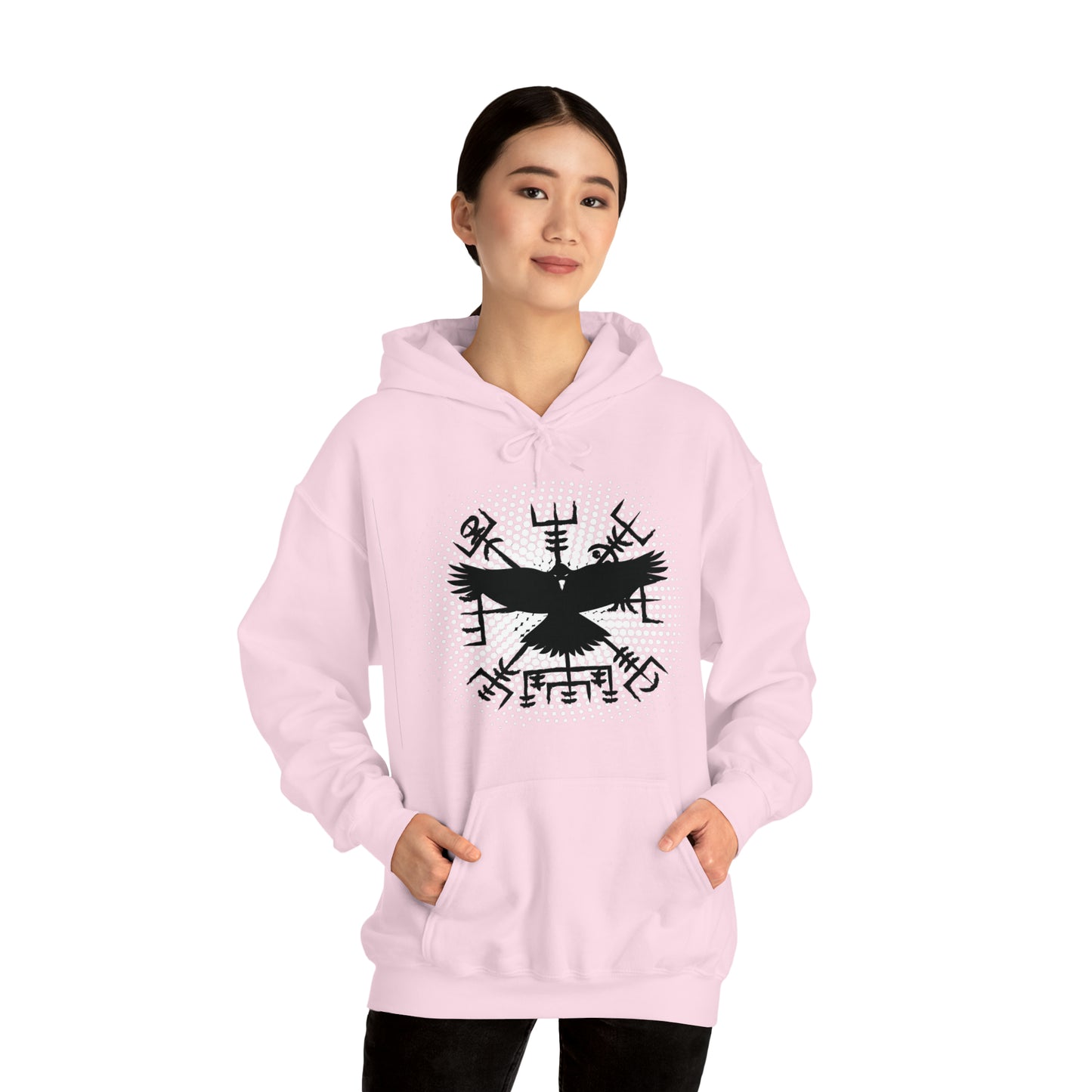 hoodie made of strong cotton - vegvisir raven