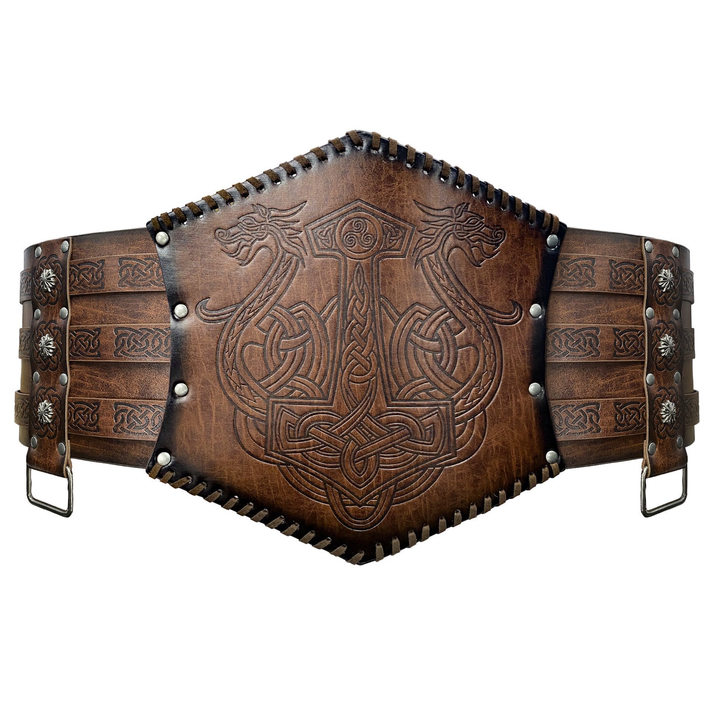 Nordic Viking Style Embossed Wide Belt