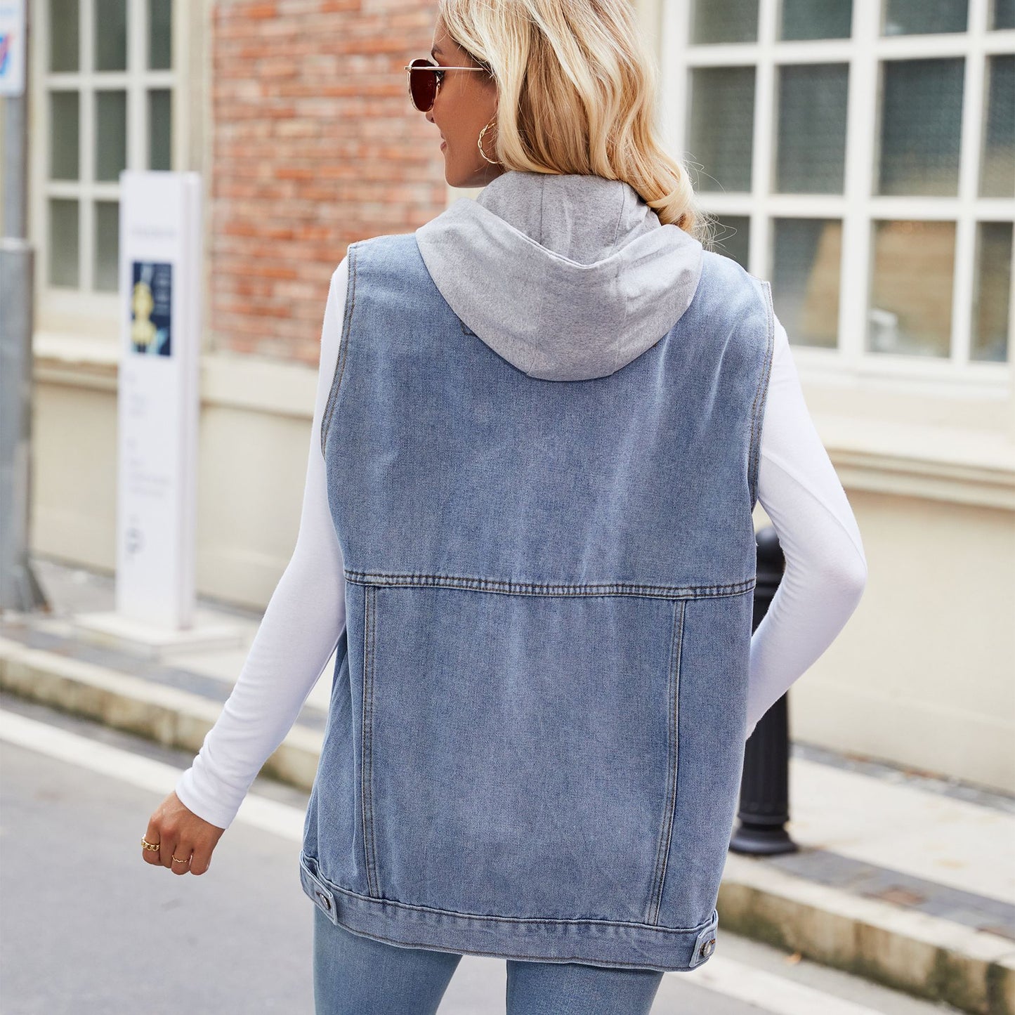 European And American Denim Fashion Trend Denim Sleeveless Vest