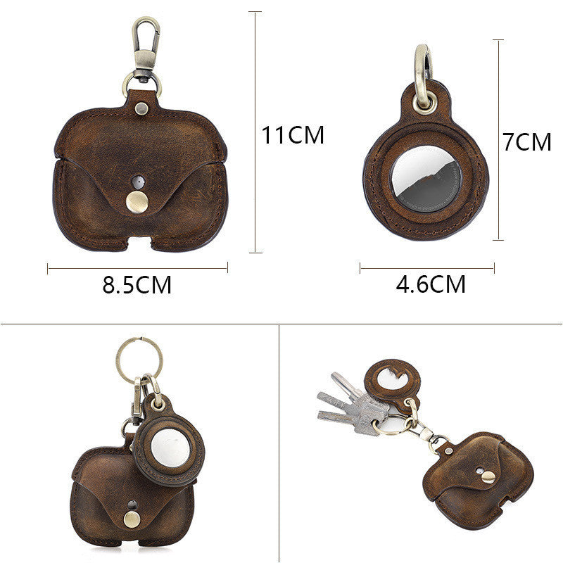 Fashion Crazy Horse Leather Bluetooth Headset Protective Cover