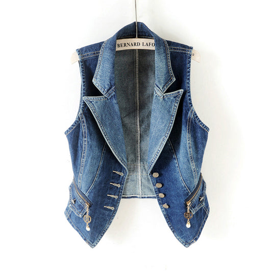 Sleeveless denim vest