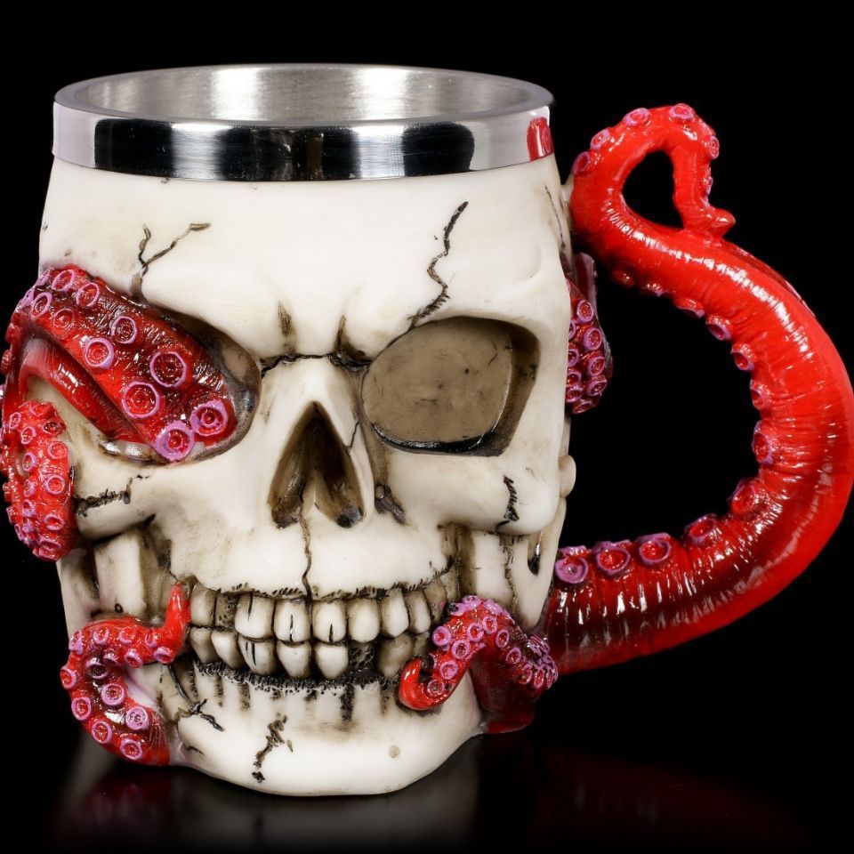 Stainless Steel Beer Mug Skull Shaped Water Cup Halloween