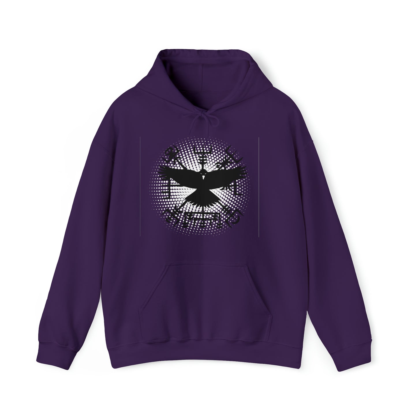 hoodie made of strong cotton - vegvisir raven picture on the back