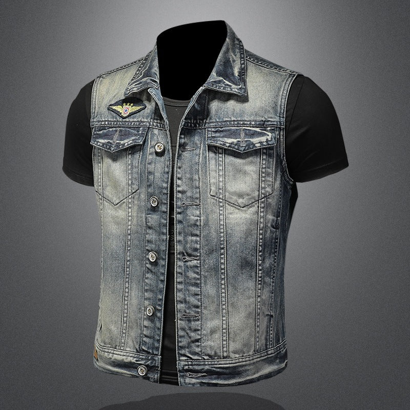 Personalized Denim Vest Men Plus Size Vest