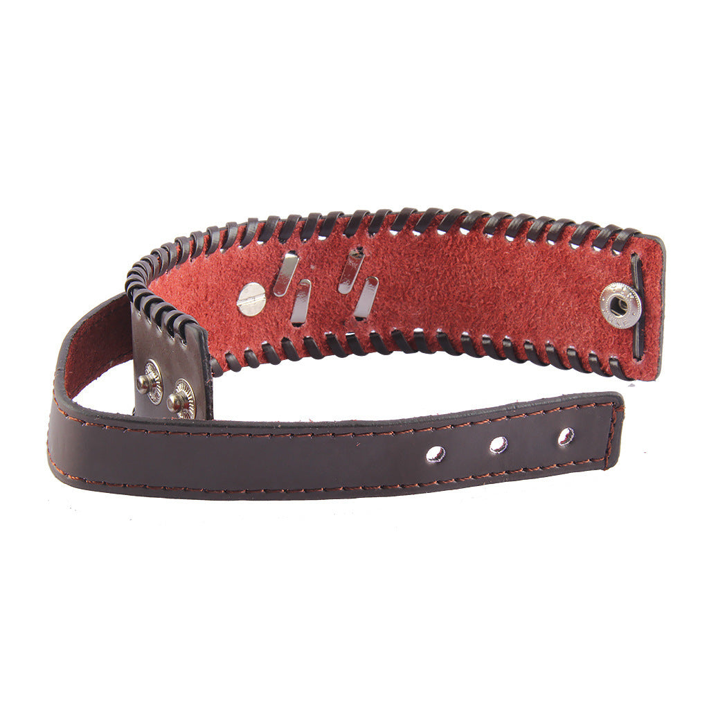 leather strap: two-layer steel decorated