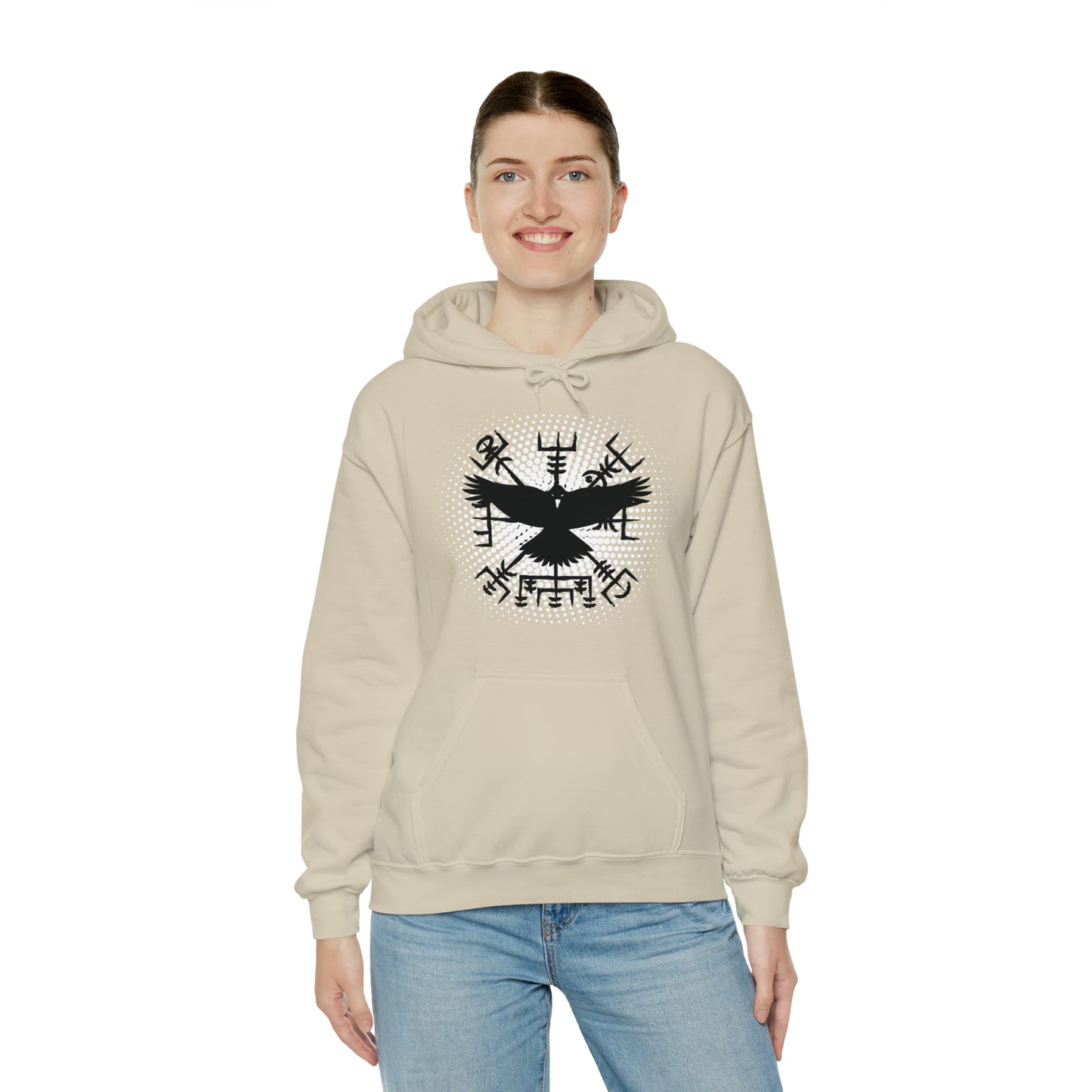 hoodie made of strong cotton - vegvisir raven