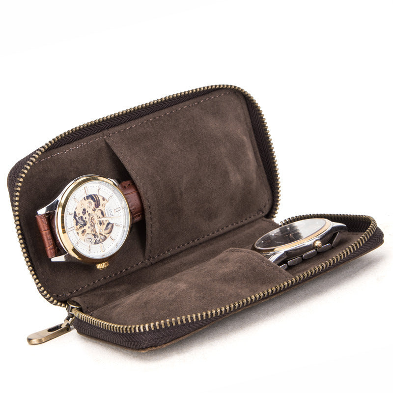 Retro Crazy Horse Leather Fashion Watch Bag