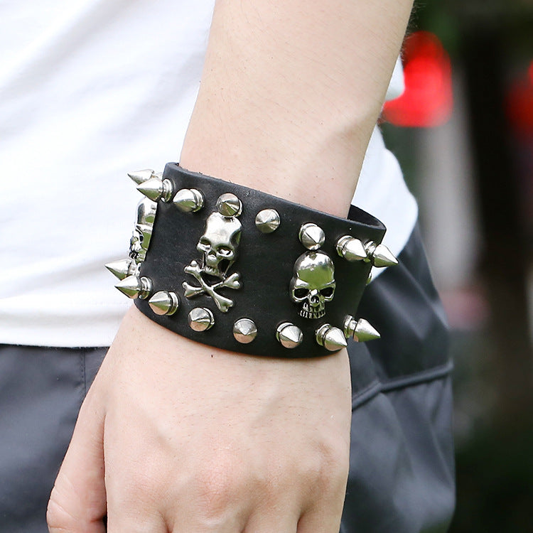 Fashion Kill Punk Leather Bracelet