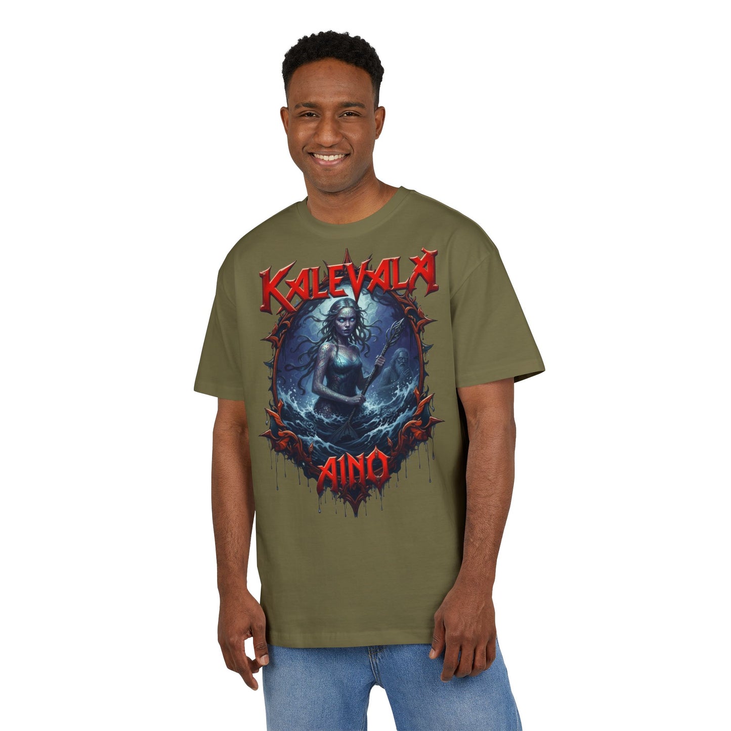 Kalevala Aino Vellamon neitona– rock-henkinen paita -  Oversize  T-paita