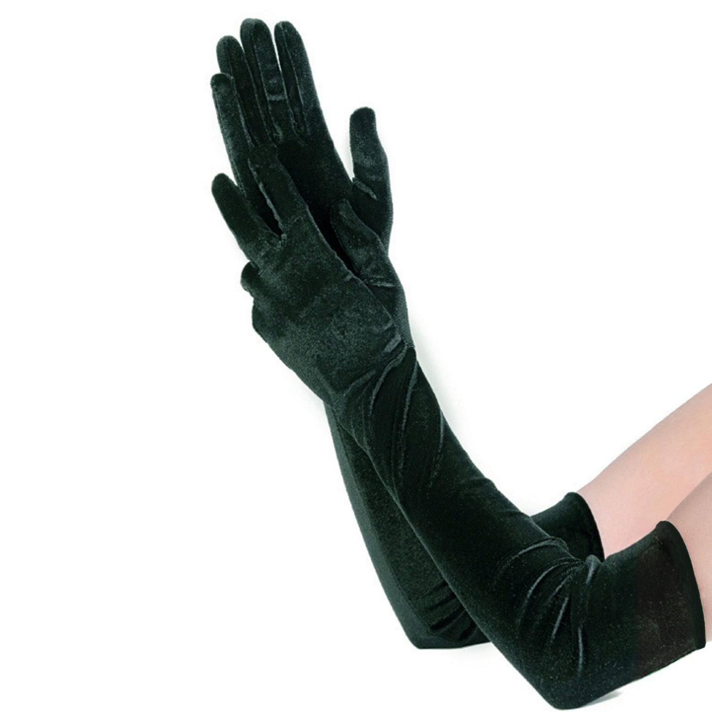 Women's 53cm long party gloves: flexible and wonderful flame velvet mittens ;)