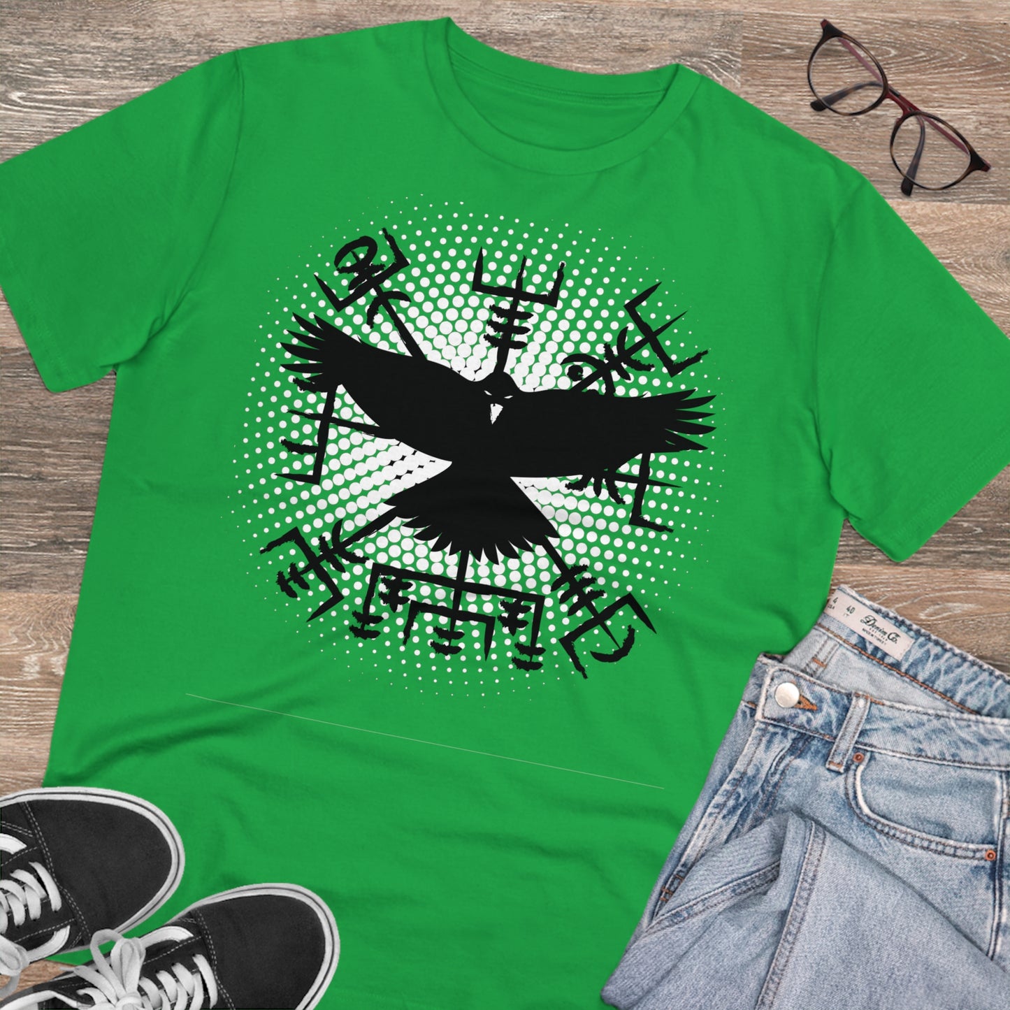 T-shirt unisex eco cotton - vegvisir and raven