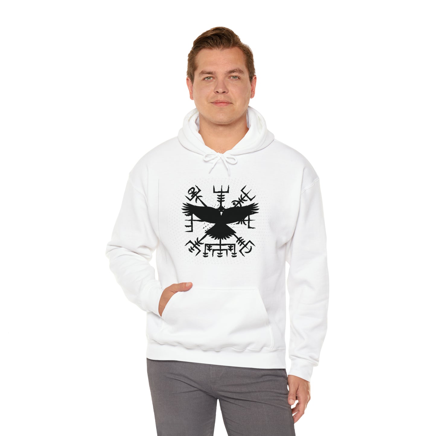 hoodie made of strong cotton - vegvisir raven