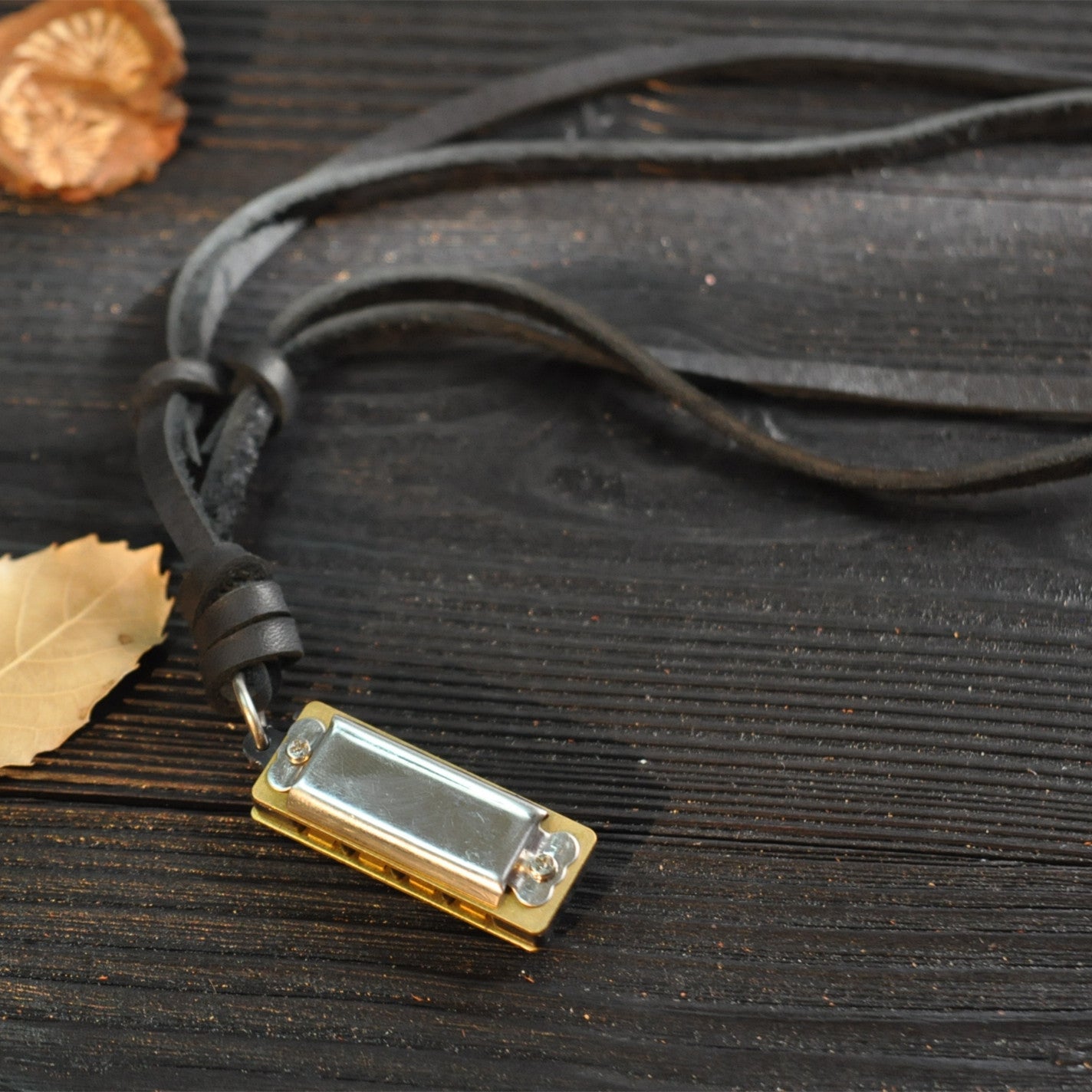 Fashion Personality Mini Leather Harmonica Necklace