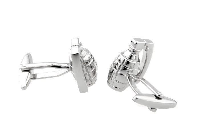 Military Series Silver Grenade Cufflinks