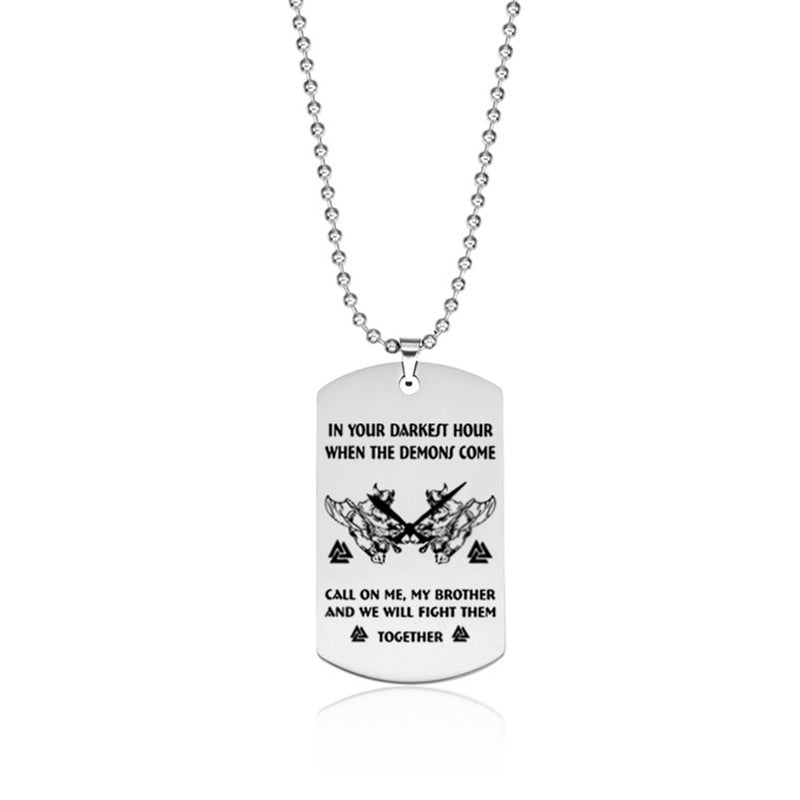 Stainless Steel Military Necklace Laser Engraving