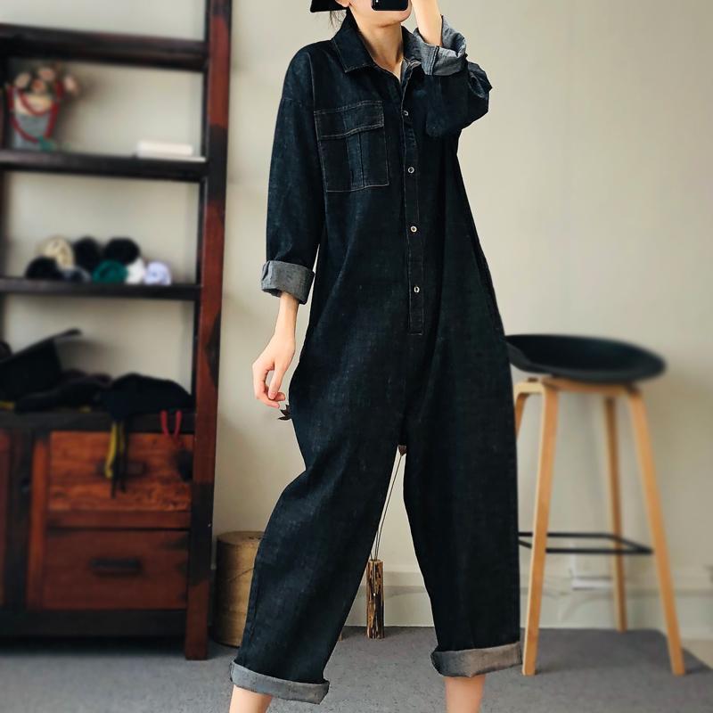 Women's Fashion Overalls Loose Denim