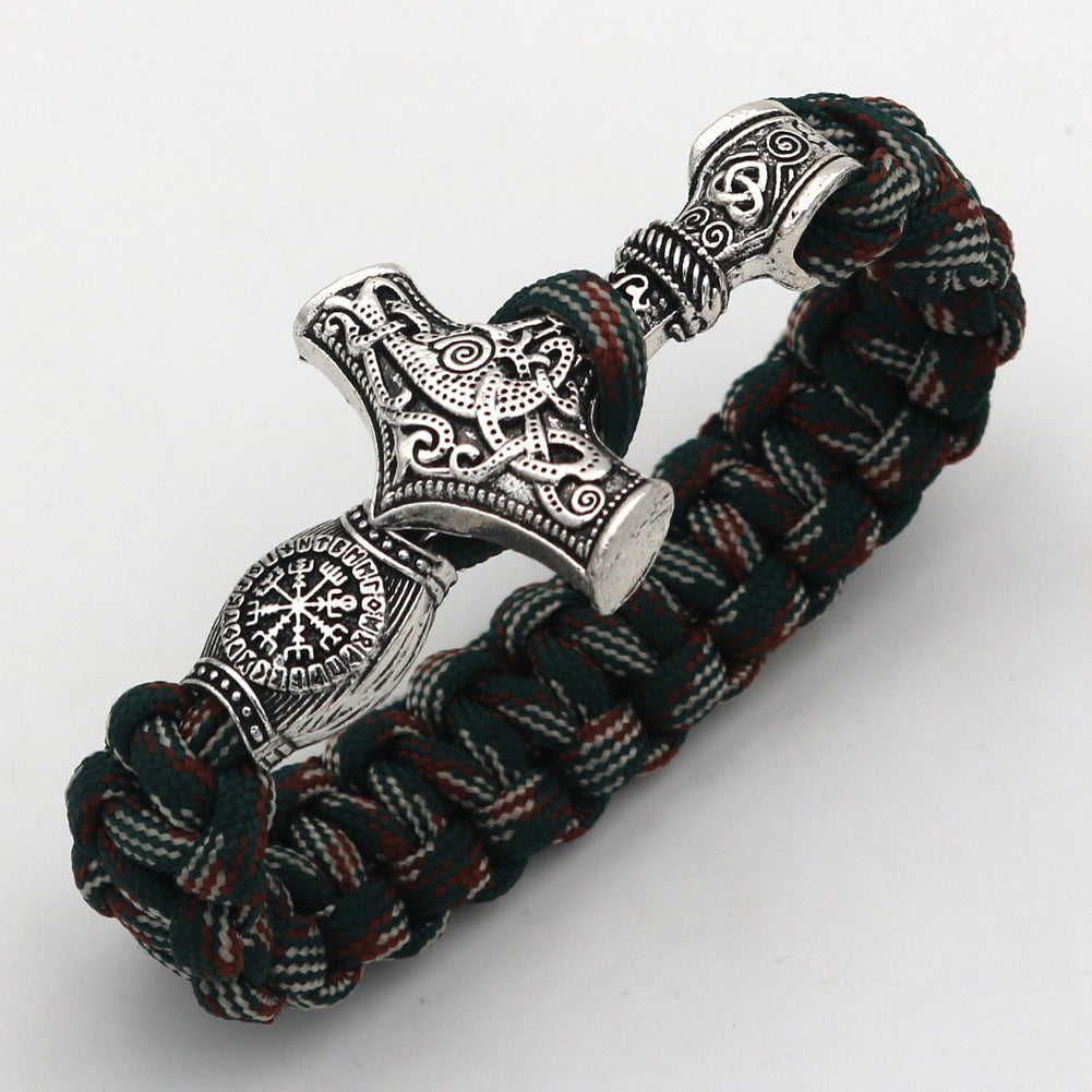 Viking Hammer Runavin Beads Camouflage Bracelet