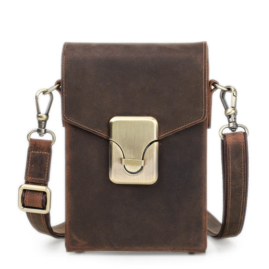 European And American Retro Crazy Horse Cowhide Men's Shoulder Bag