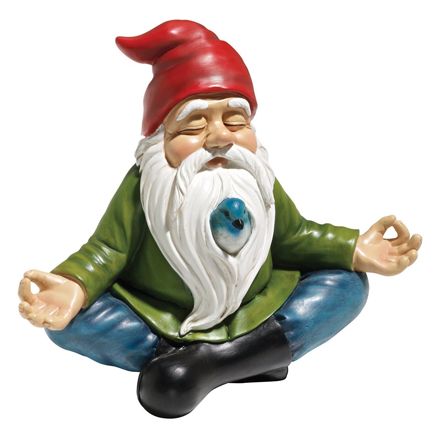 a meditating garden gnome