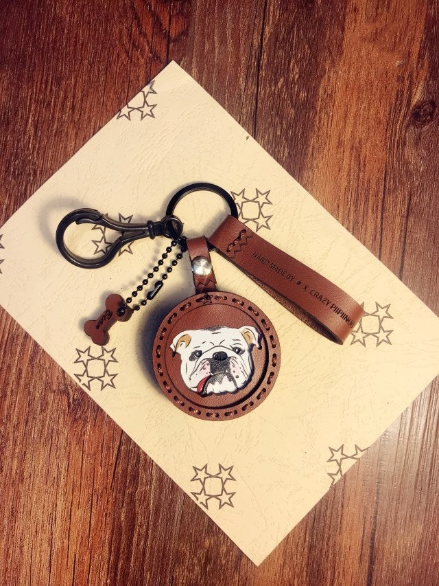 Leather cartoon key chain