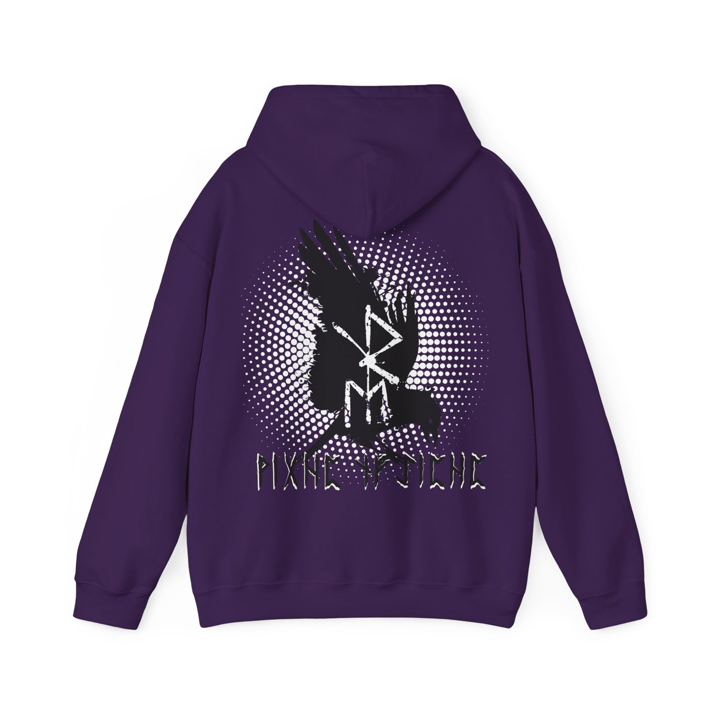 hoodie in strong cotton -- bindrune raven on the back