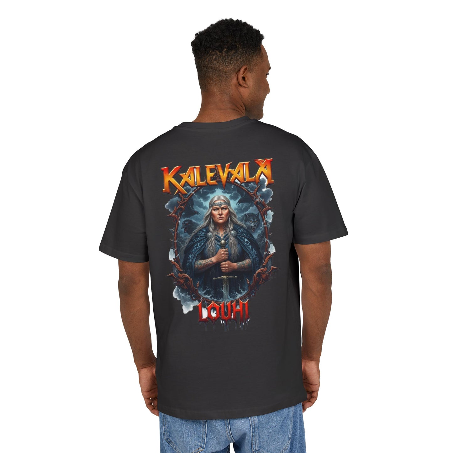 Kalevalan Kalevala Pohjolan emäntä Louhi rock-henkinen paita -  Oversize  T-paita