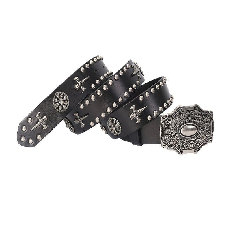 Smooth Buckle Skull Hip Hop Belt Men personality