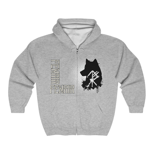 Unisex zipper hoodie - Fenrir wolf rune