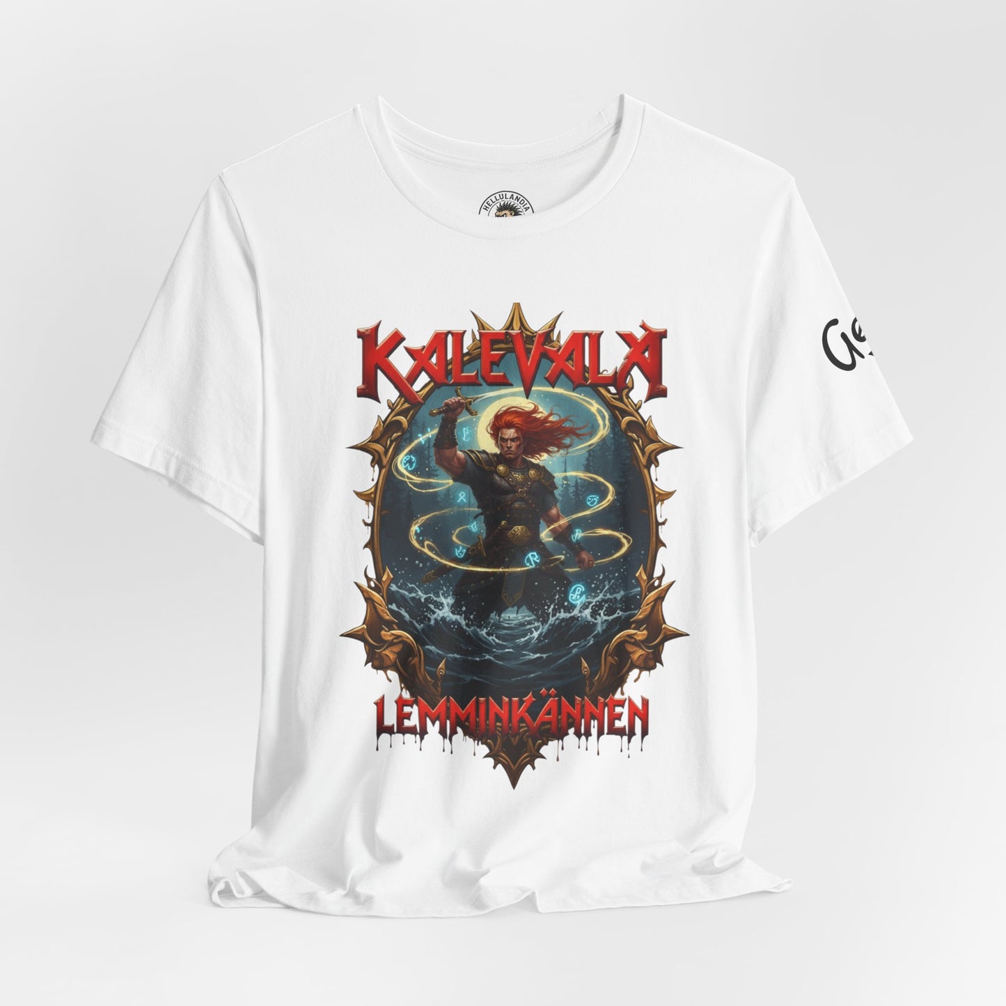 Lemminkäinen – Tuonelan musta joki n t‑paita bändi tyyliin T-Shirt — Retro Vintage Logo Tee