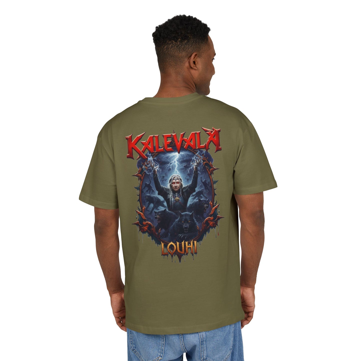 Kalevalan Kalevala Pohjolan emäntä Louhi lähettää vitsaukset rock-henkinen paita -  Oversize  T-paita