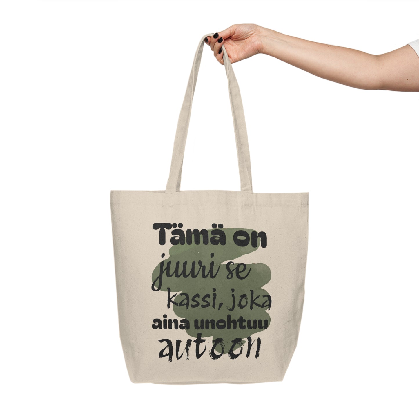 tämä on juuri se kassi joka aina unohtuu autoon - Canvas Shopping Tote