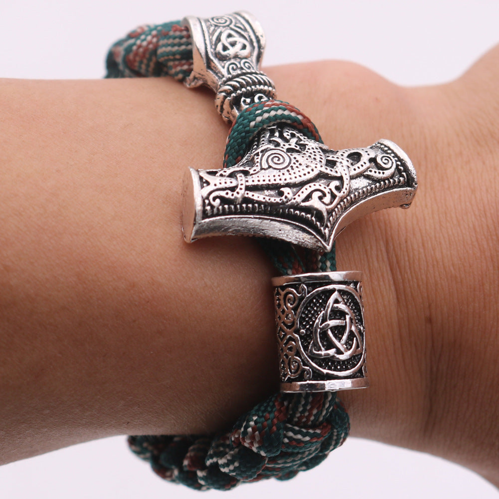 Viking Hammer Runavin Beads Camouflage Bracelet