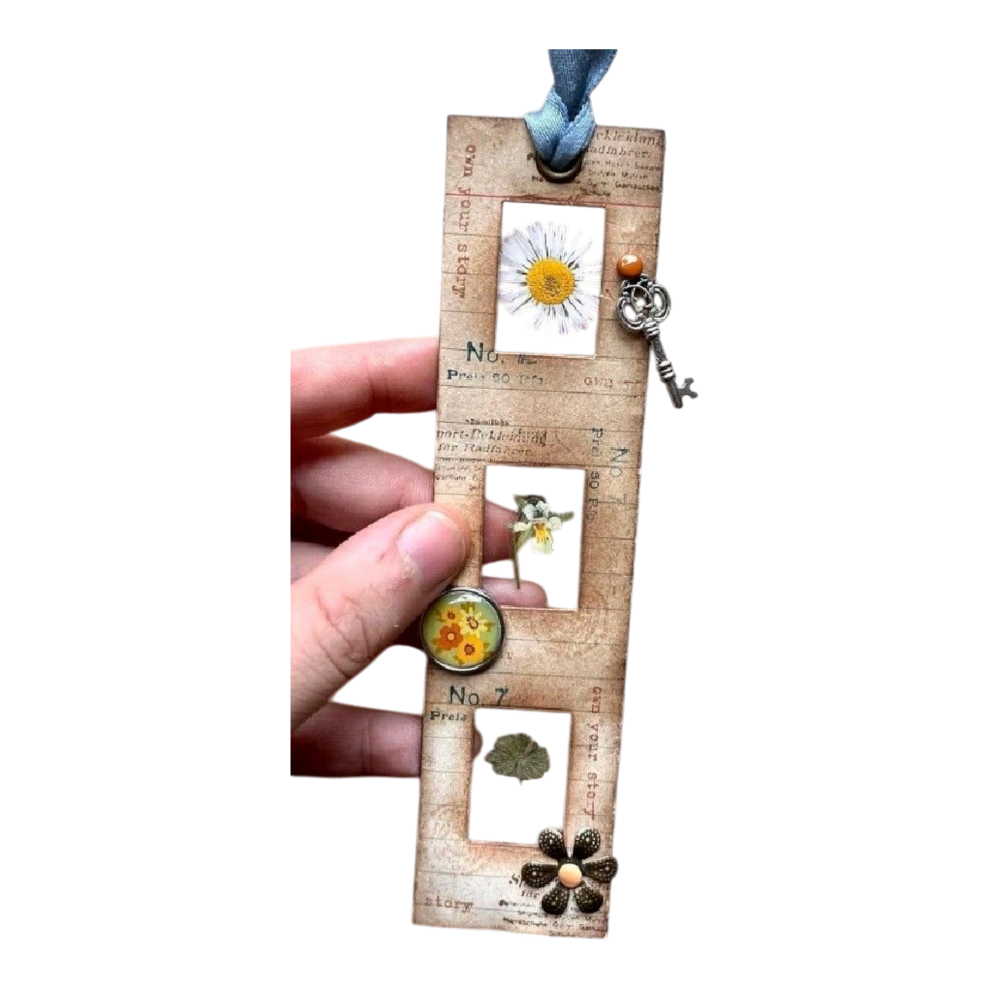 Uniikit kirjanmerkit kellonosilla - miniatyylikirjalla ja nahkakansilla