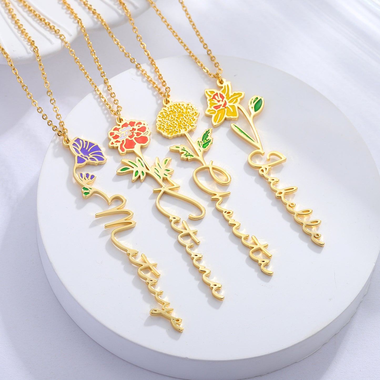 Beautiful Flower Necklace - Customize Yourself, Suitable for Every Month