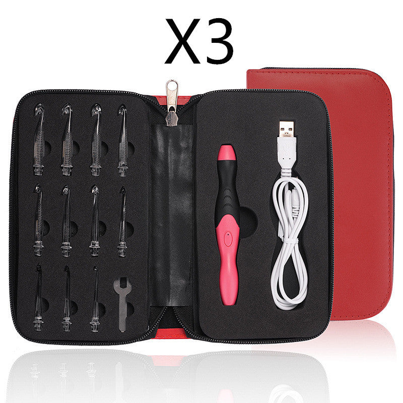 Rechargeable Light Crochet Hook With Interchangeable Head Knitting Needle Set käsityöpaketti  led virkkuukoukut