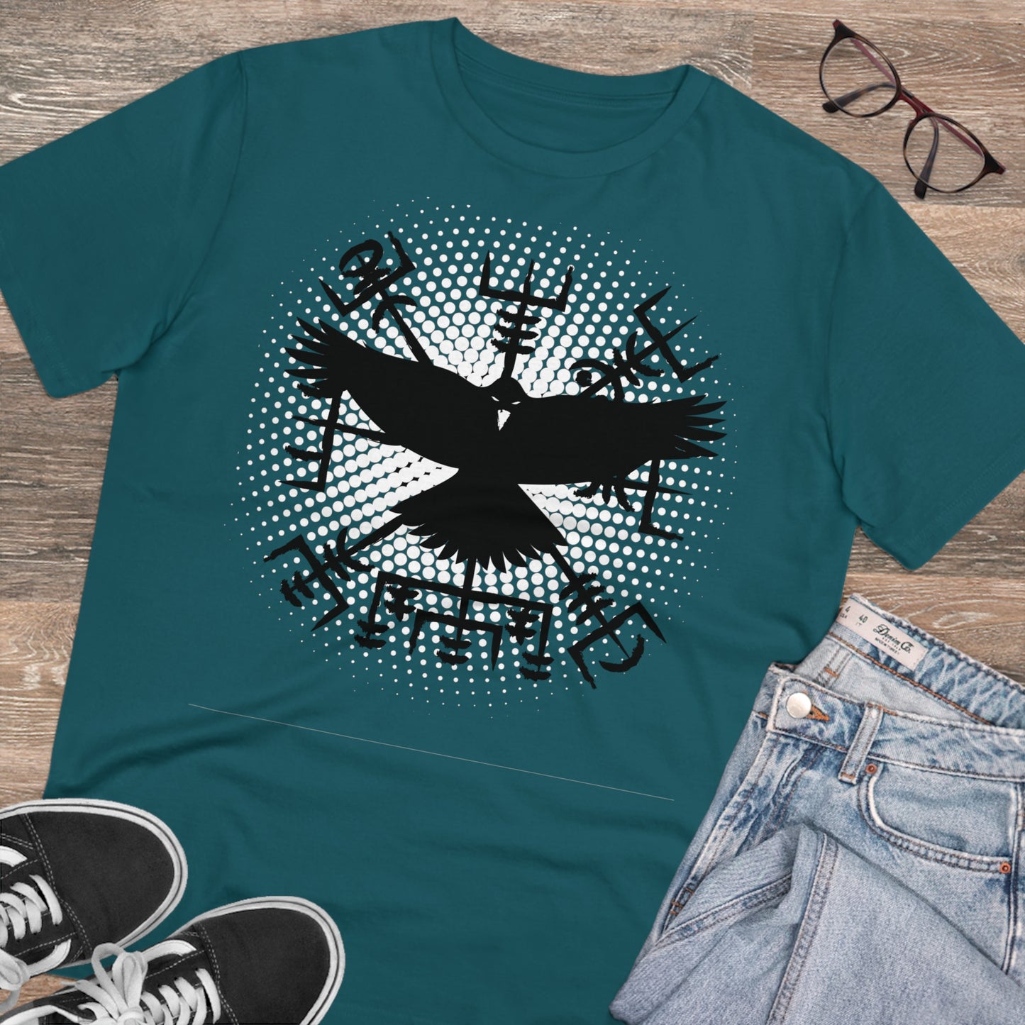 T-shirt unisex eco cotton - vegvisir and raven