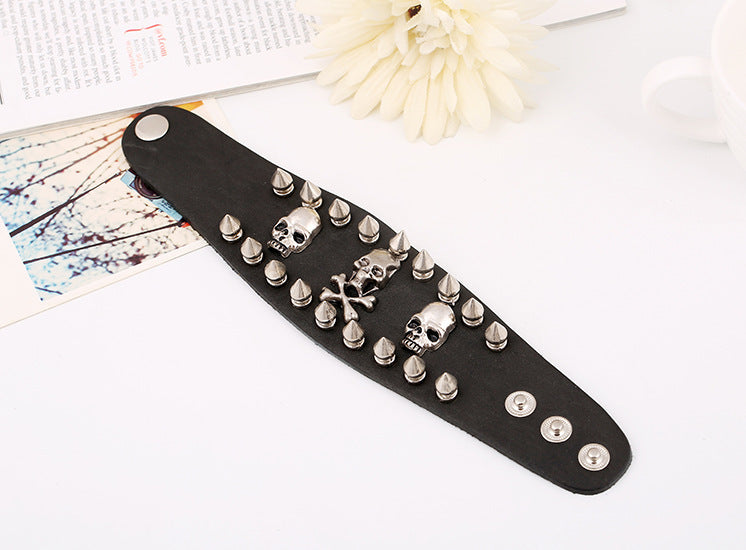 Fashion Kill Punk Leather Bracelet